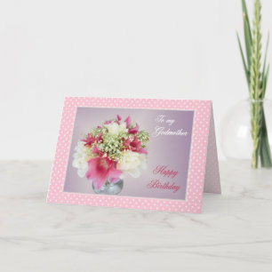 Carte d'anniversaire pour Godmom - bouquet des
