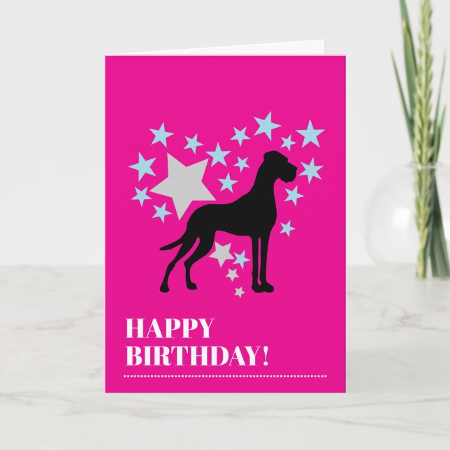 Carte d'anniversaire pour Grand Danois (Devant)