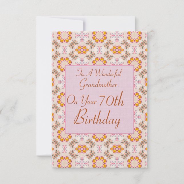 Carte D'Anniversaire Pour Grand-Mère. (Devant)