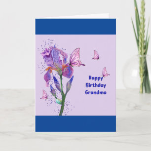 Carte d'anniversaire pour grand-mère avec Iris