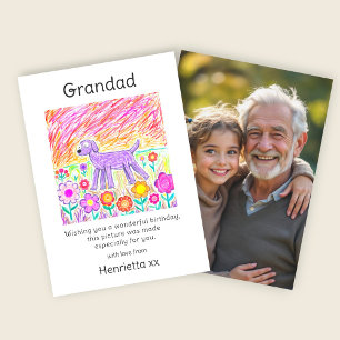 Carte d'anniversaire pour grand-père avec l'art d'