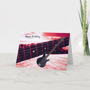 Carte d'anniversaire pour guitare électrique chaud