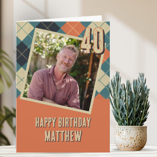 Carte d'anniversaire pour homme avec une photo sim