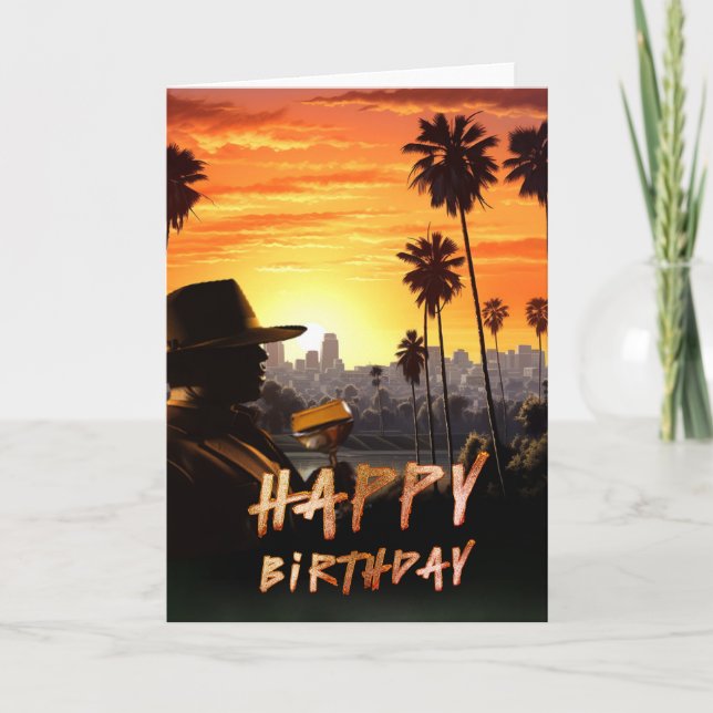 Carte d'anniversaire pour hommes afro-américains (Devant)