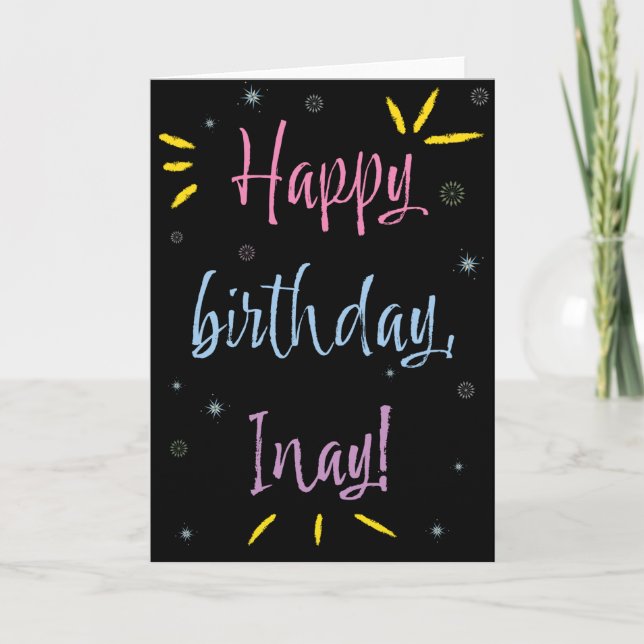 Carte d'anniversaire pour Inay (Devant)