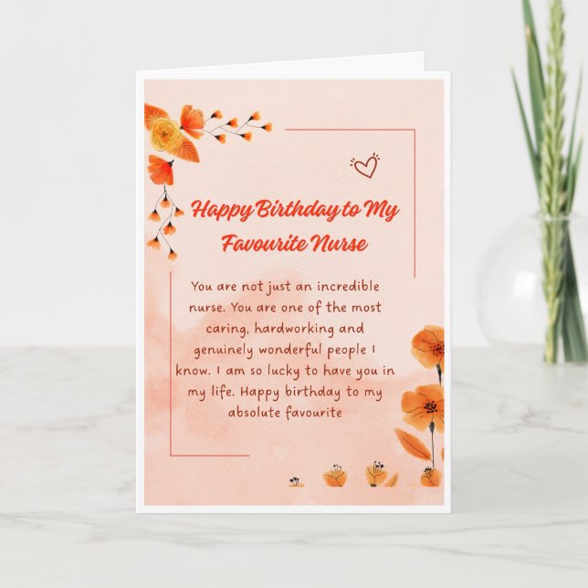 Carte d'anniversaire pour infirmière (Devant)