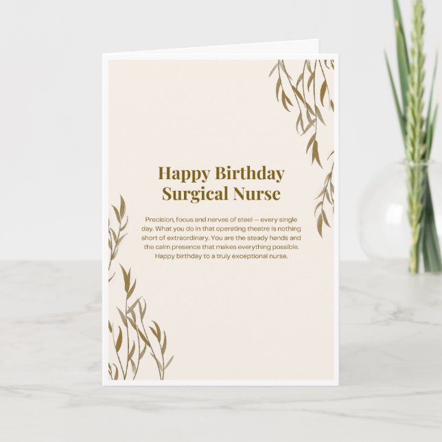 Carte d'anniversaire pour infirmière de chirurgie (Devant)