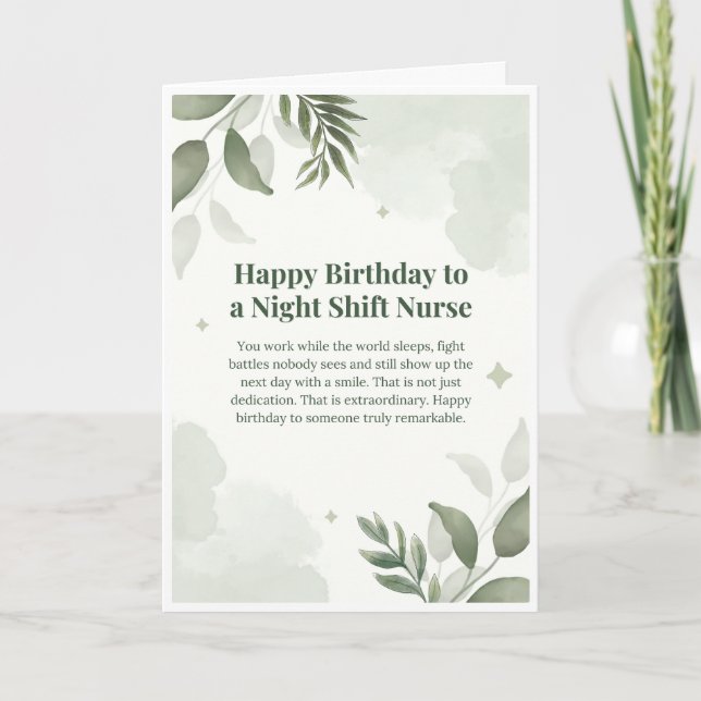 Carte d'anniversaire pour infirmière de nuit — Joy (Devant)