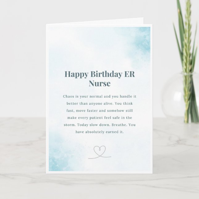 Carte d'anniversaire pour infirmière des urgences  (Devant)