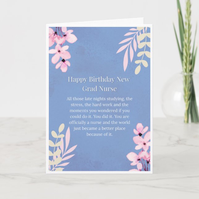 Carte d'anniversaire pour infirmière diplômée (Devant)