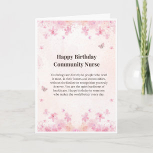 Carte d'anniversaire pour infirmière en milieu com