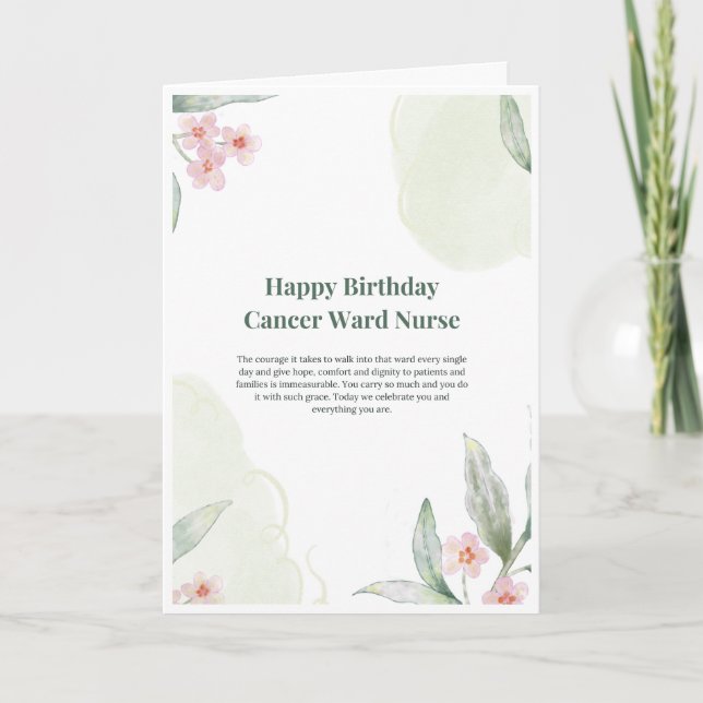 Carte d'anniversaire pour infirmière en service d' (Devant)