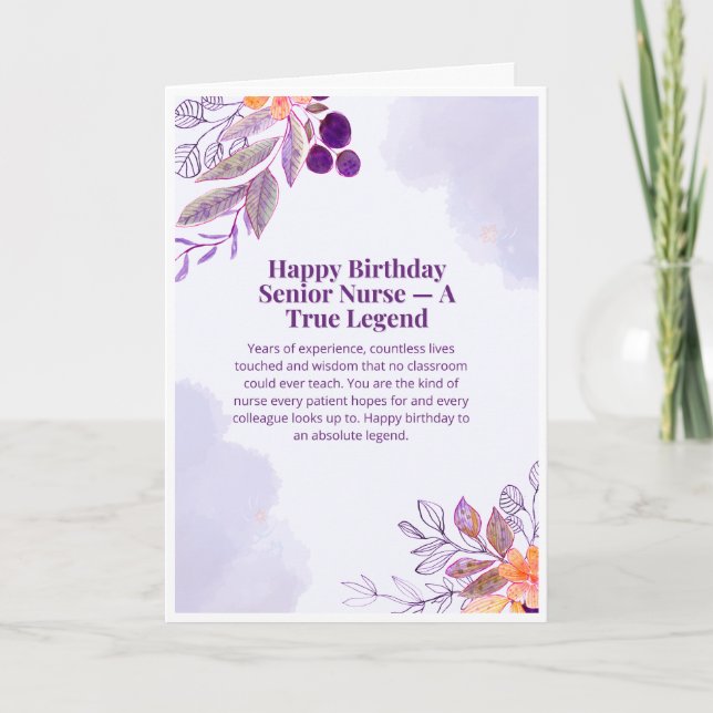 Carte d'anniversaire pour infirmière expérimentée  (Devant)