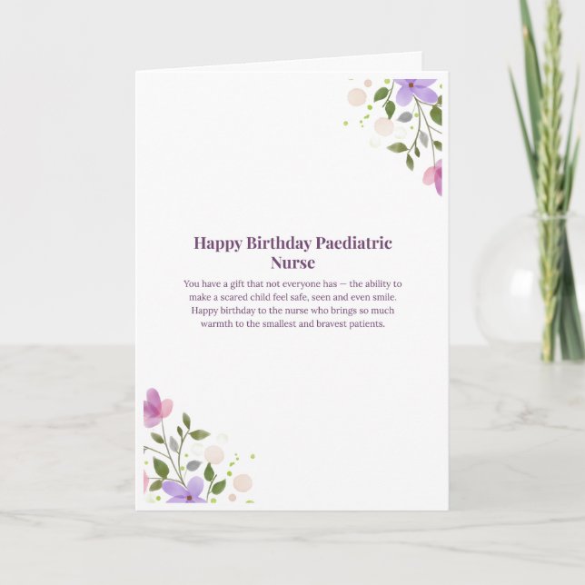 Carte d'anniversaire pour infirmière pédiatrique — (Devant)