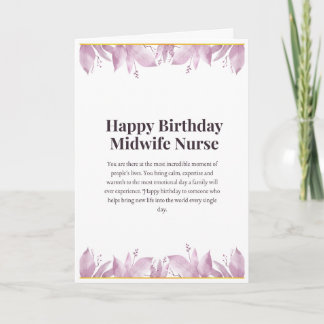 Carte d'anniversaire pour infirmière sage-femme —