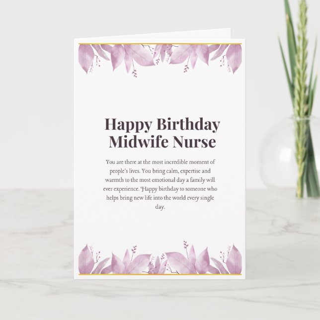 Carte d'anniversaire pour infirmière sage-femme —  (Devant)