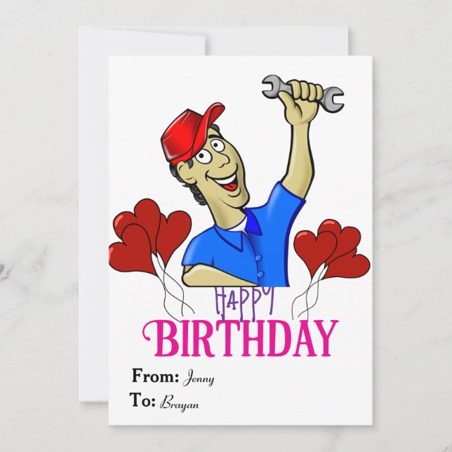 Carte d'anniversaire pour Ingénieur (Devant)