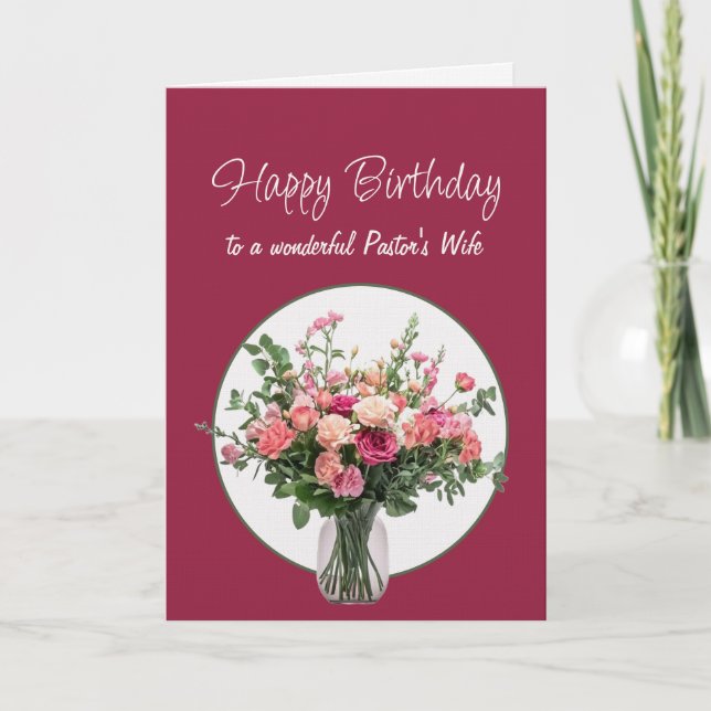 Carte d'anniversaire pour la femme du pasteur avec (Devant)