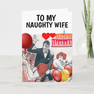 CARTE D'ANNIVERSAIRE POUR LA FEMME NAUGHTY KINKY F