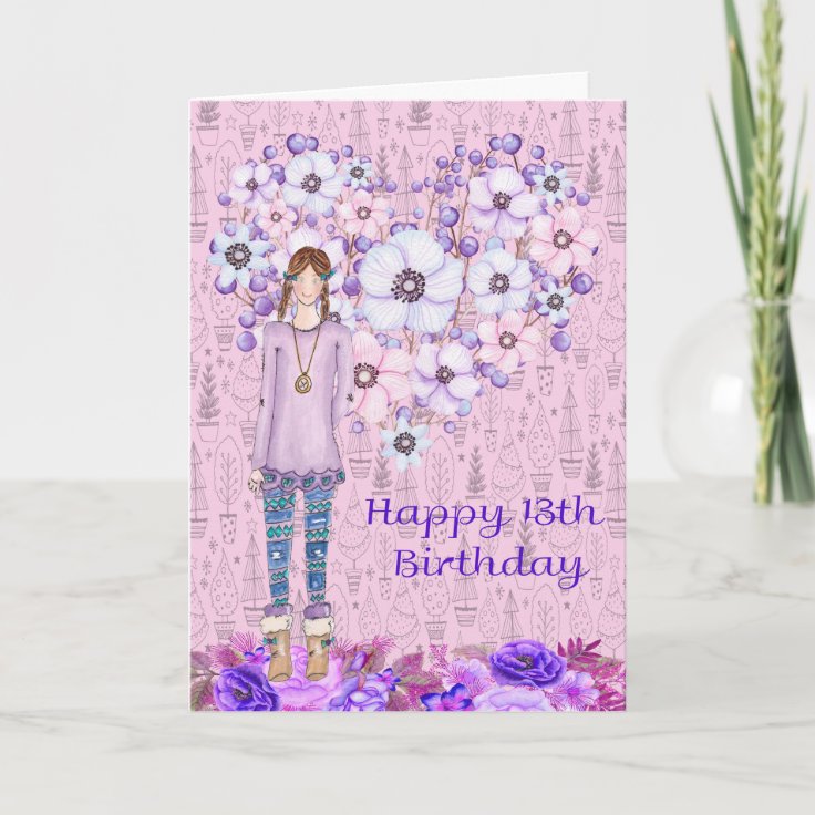 Carte D Anniversaire Pour La Fille De 13 Ans Zazzle Fr