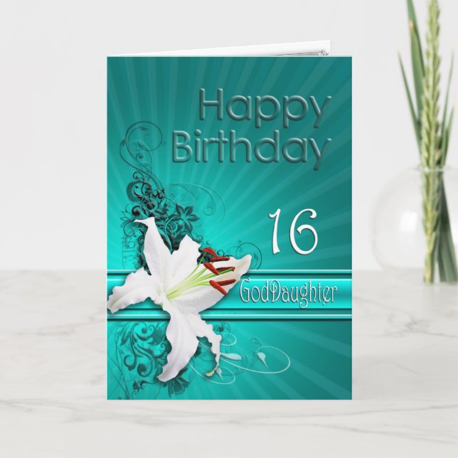 Carte d'anniversaire pour la filleule 16, avec un (Devant)