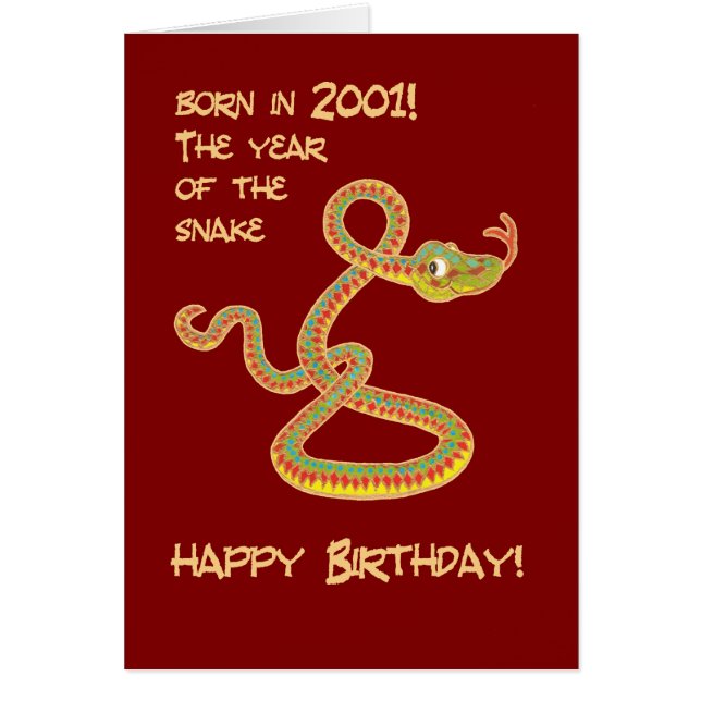 Carte d'anniversaire pour l'année chinoise du serp (Devant)