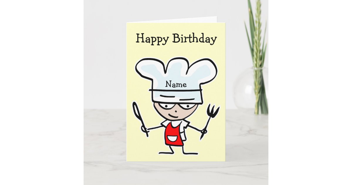 Carte D Anniversaire Pour Le Chef Ou Le Cuisinier Zazzle Fr