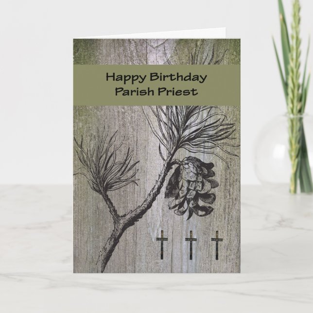 Carte d'anniversaire pour le curé, religieuse (Devant)