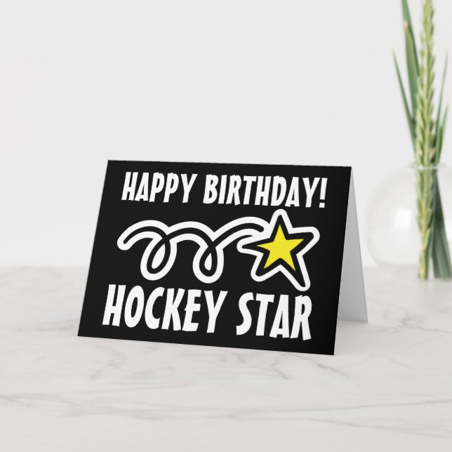 Carte d'anniversaire pour le joueur de hockey (Devant)