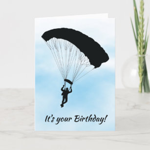 Carte d'anniversaire pour le parachutisme en parac