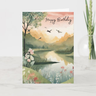 Carte d'anniversaire pour les amoureux du lac et d