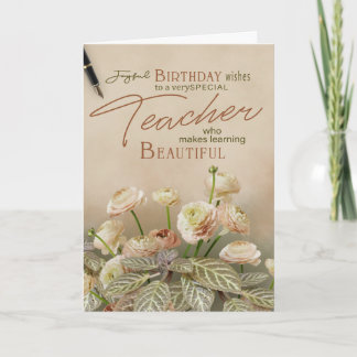 Carte d'anniversaire pour les enseignants avec des