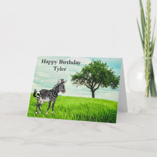 Carte d'anniversaire pour les garçons Zebra