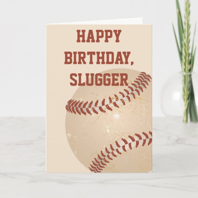 Carte d'anniversaire pour les joueurs de baseball  (Devant)