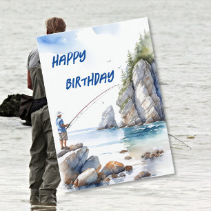 Carte d'anniversaire pour les passionnés de pêche