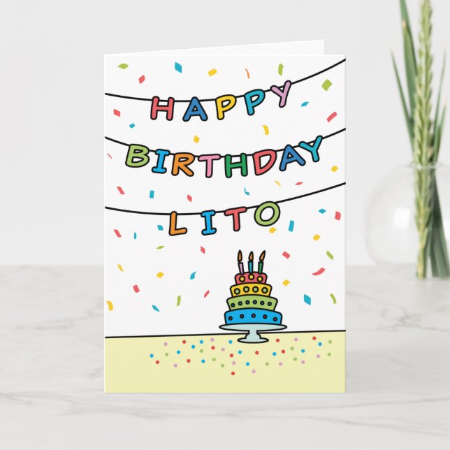 Carte d'anniversaire pour Lito (Devant)