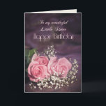 Carte d'anniversaire pour Little Sister aux roses<br><div class="desc">Trois belles roses roses à envoyer à votre petite soeur pour son anniversaire. Une magnifique carte d'anniversaire pour une soeur que vous pouvez customiser pour transmettre vos propres sentiments.</div>