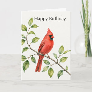 Carte d'anniversaire pour lui Cardinal rouge sur b