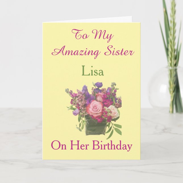CARTE D'ANNIVERSAIRE POUR MA SŒUR INCROYABLE (Devant)