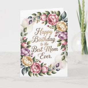 Carte d'anniversaire pour maman – Aquarelle floral