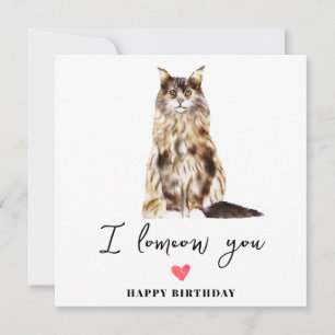 Carte d'anniversaire pour maman de chat Maine Coon