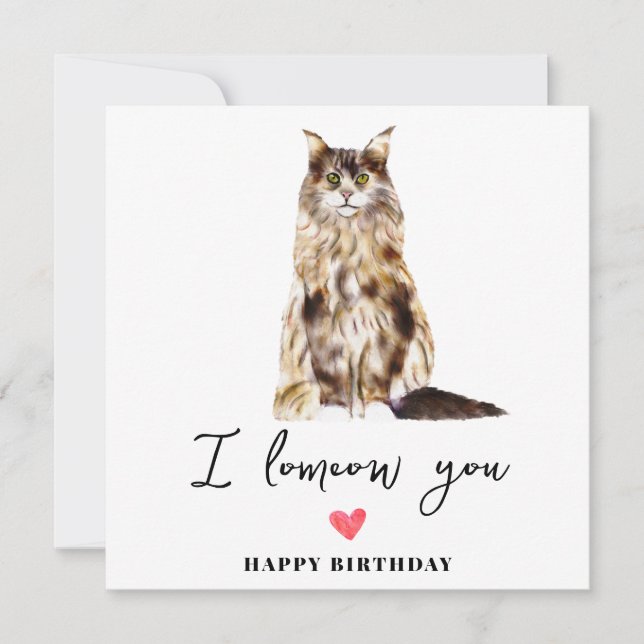 Carte d'anniversaire pour maman de chat Maine Coon (Devant)
