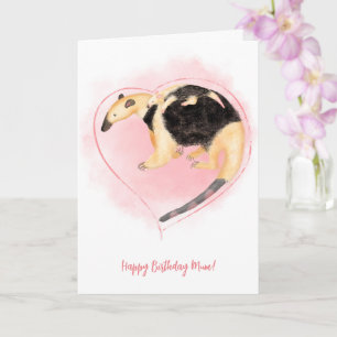 Carte d'anniversaire pour maman de tamandua mère e