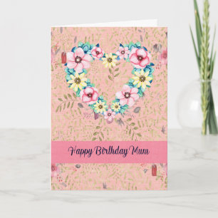 Carte d'anniversaire pour maman Floral Heart