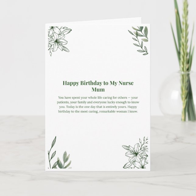 Carte d'anniversaire pour maman infirmière (Devant)