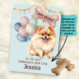 Carte d'anniversaire pour maman/papa de chien Pome