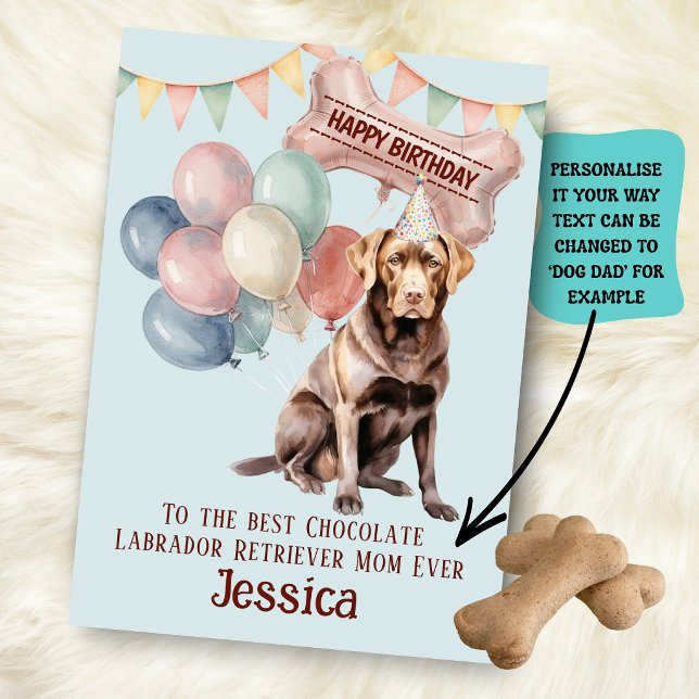 Carte d'anniversaire pour maman/papa de Labrador R (Créateur téléchargé)