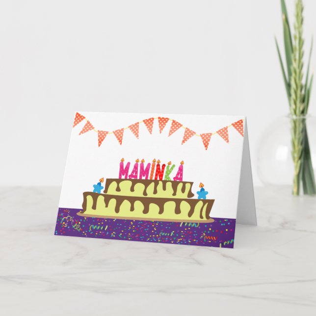 Carte d'anniversaire pour Maminka (Devant)