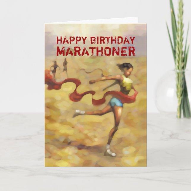 Carte d'anniversaire pour Marathoner - Ruban rouge (Devant)