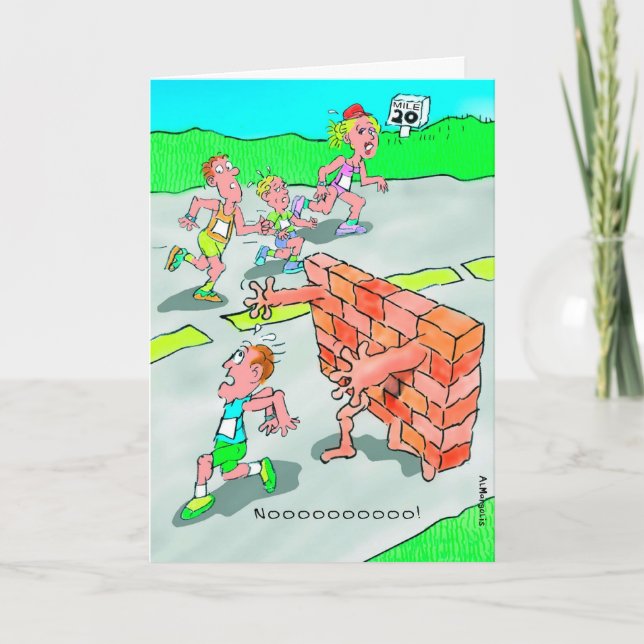 Carte d'anniversaire pour marathonien - Ne touche  (Devant)